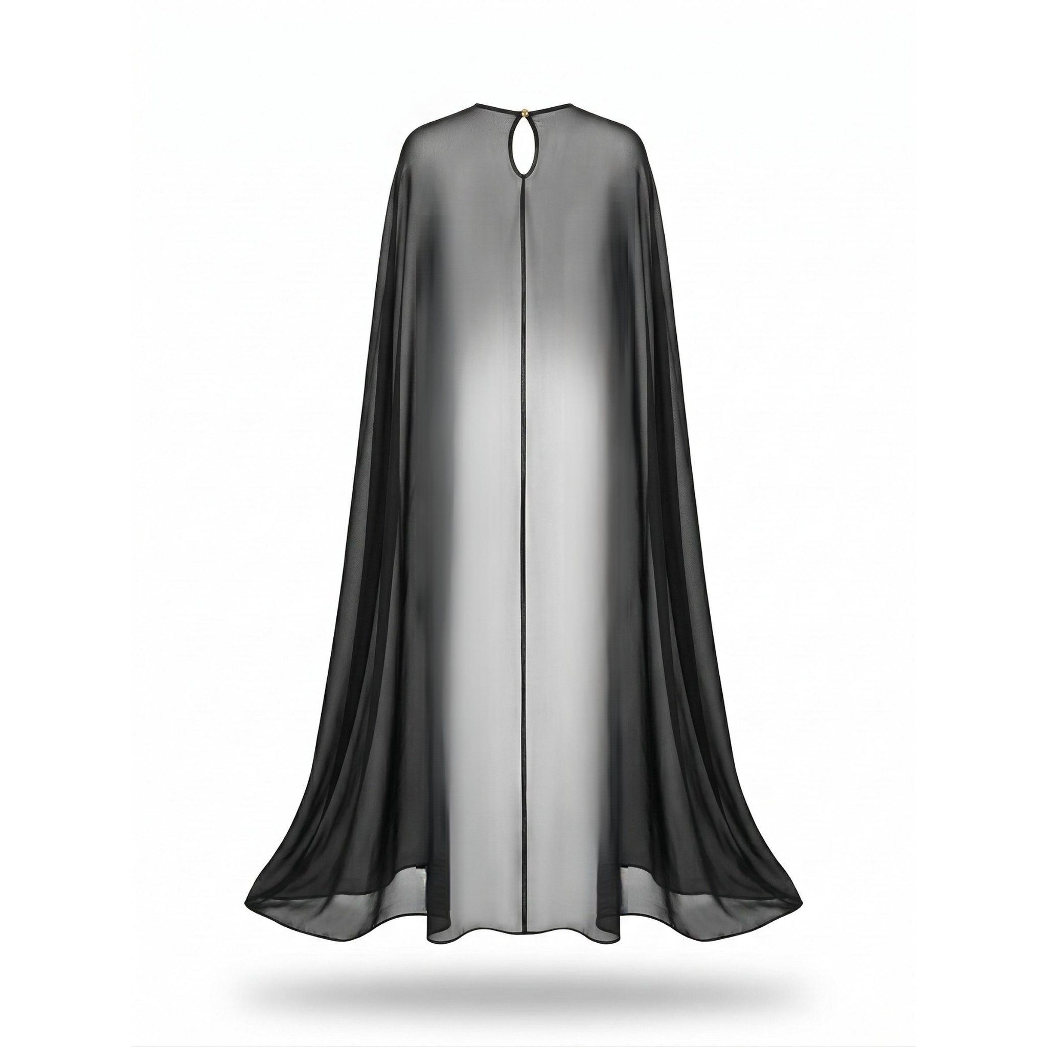 Capă Lungă din Voal Negru – Eleganță, Versatilitate și Design Sofisticat