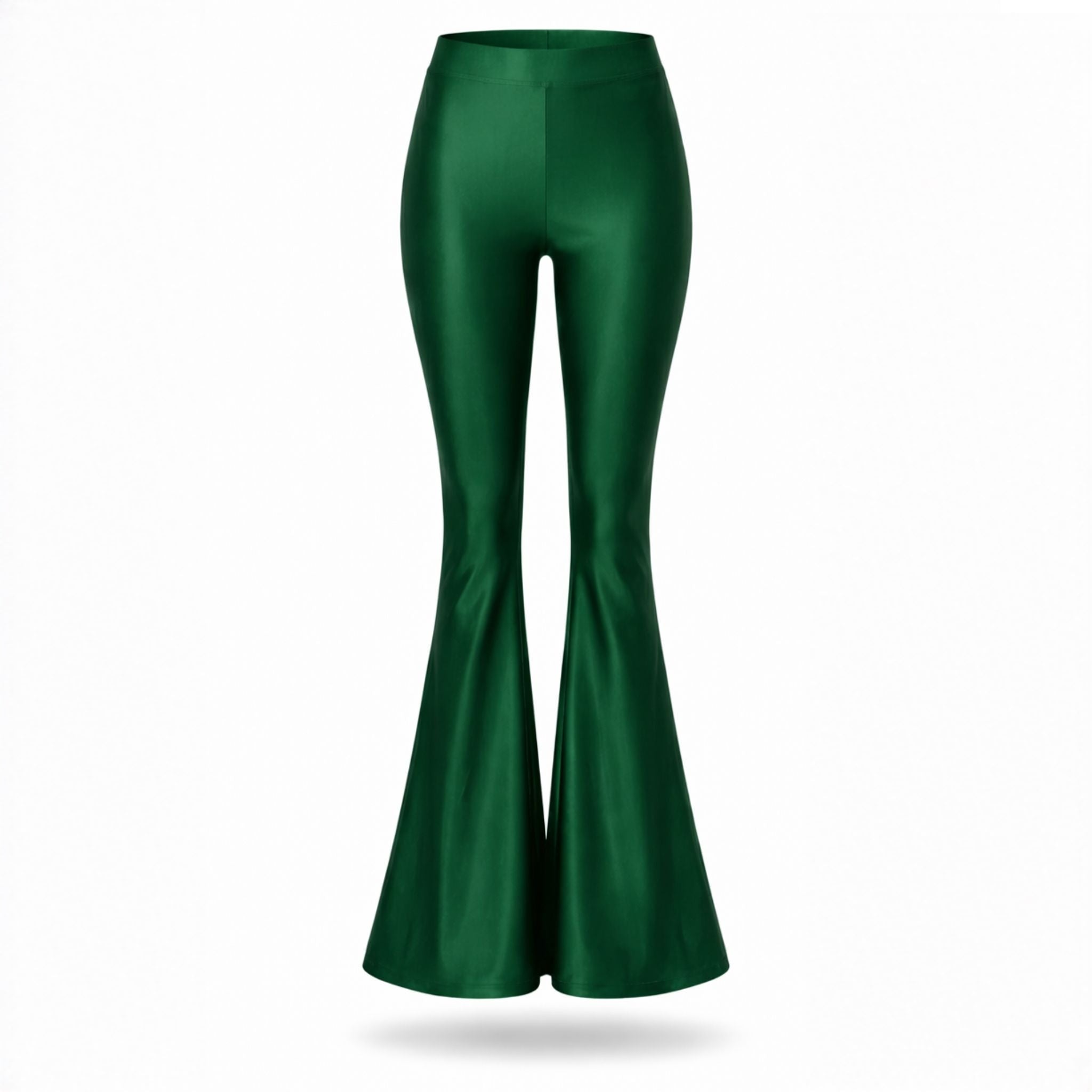 Colanți flare verzi Foxy Luxury FXY25 vedere frontală - nuanță verde profund