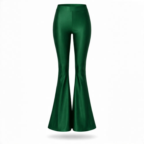 Colanți flare verzi Foxy Luxury FXY25 vedere frontală - nuanță verde profund