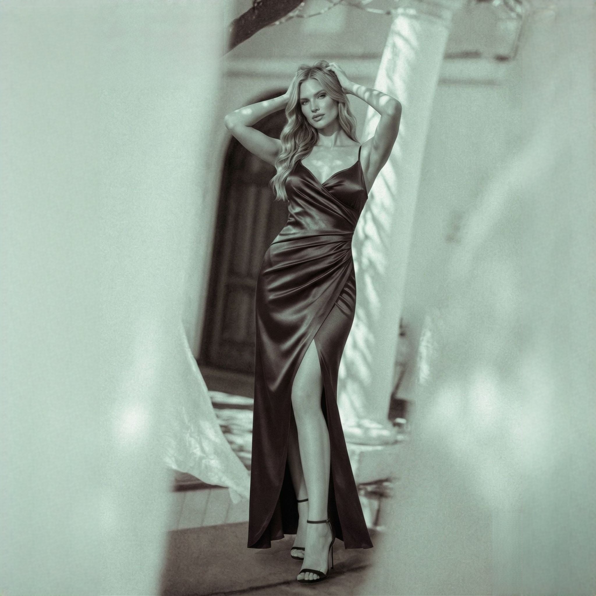 rochie satin elegantă, rochie seară mov, rochie designer accesibilă, rochii ieftine de calitate, fashion premium la preț bun